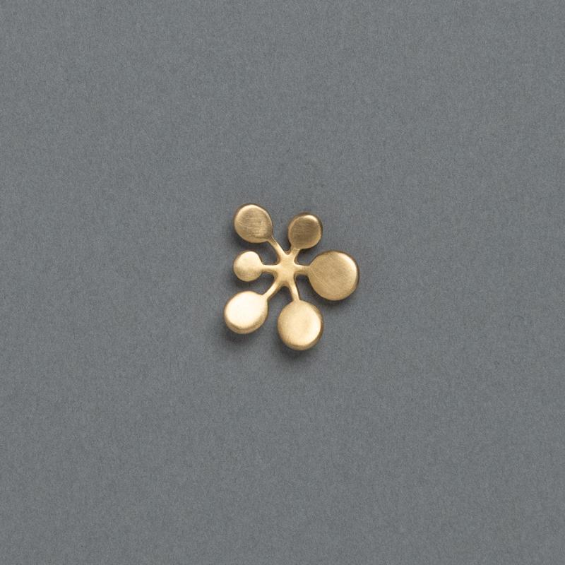 【Stud・Clip-on Earring】Leaf / Circle L gold (single) - YURI MIYATA ONLINE STORE