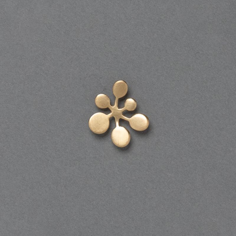 【Stud・Clip-on Earring】Leaf / Circle L gold (single) - YURI MIYATA ONLINE STORE