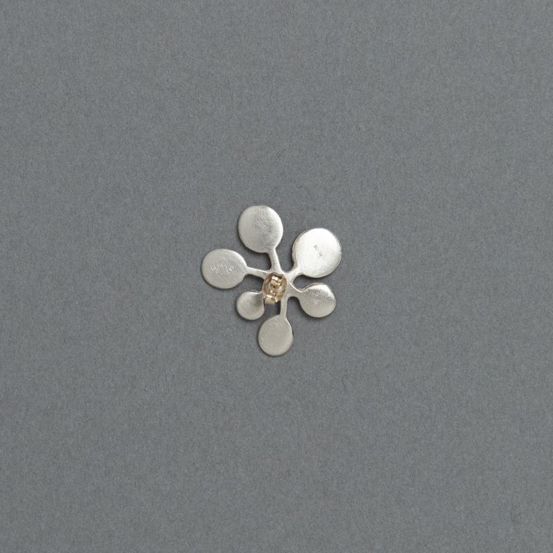【Stud・Clip-on Earring】Leaf / Circle L silver (single) - YURI MIYATA ONLINE STORE