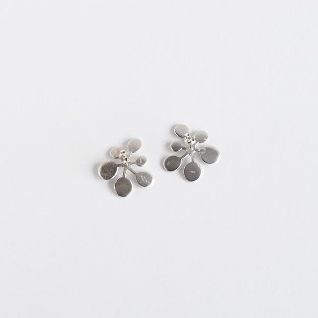 【Stud・Clip-on Earring】Leaf / Circle L silver (single) - YURI MIYATA ONLINE STORE