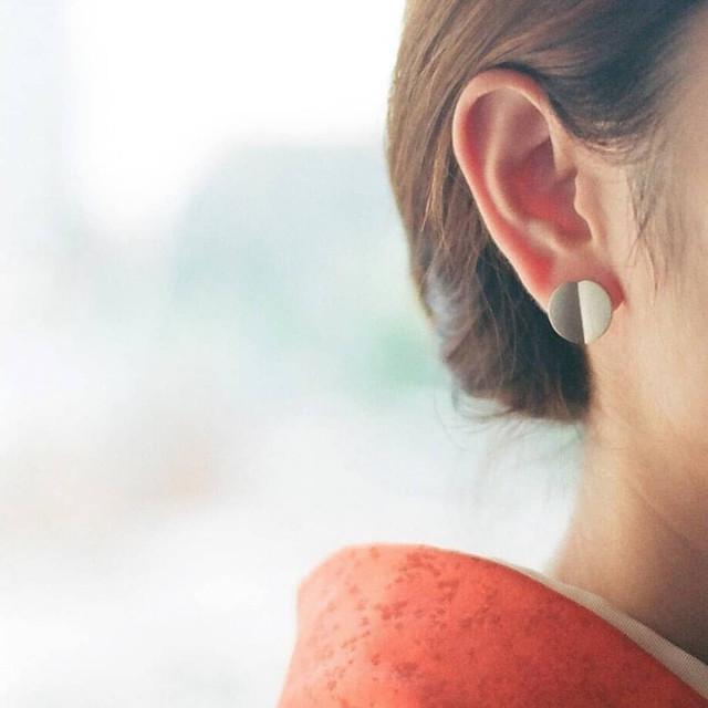 【Stud・Clip-on Earring】Leaf / Round L (single) - YURI MIYATA ONLINE STORE